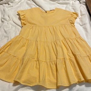Yellow Gingham baby doll dress from Zara